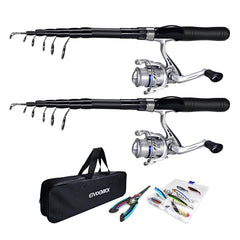 Two-piece carbon fishing rods included in the combo