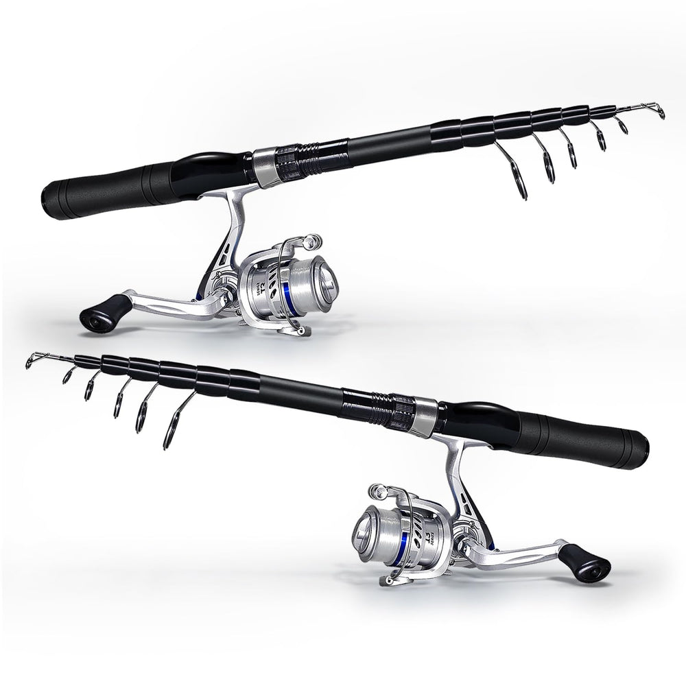 Two spinning reels with line for the rod and reel set