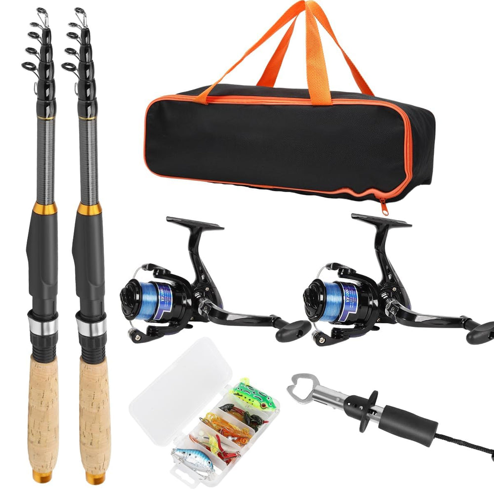 Telescopic fishing rod and spinning reel combo for beginners