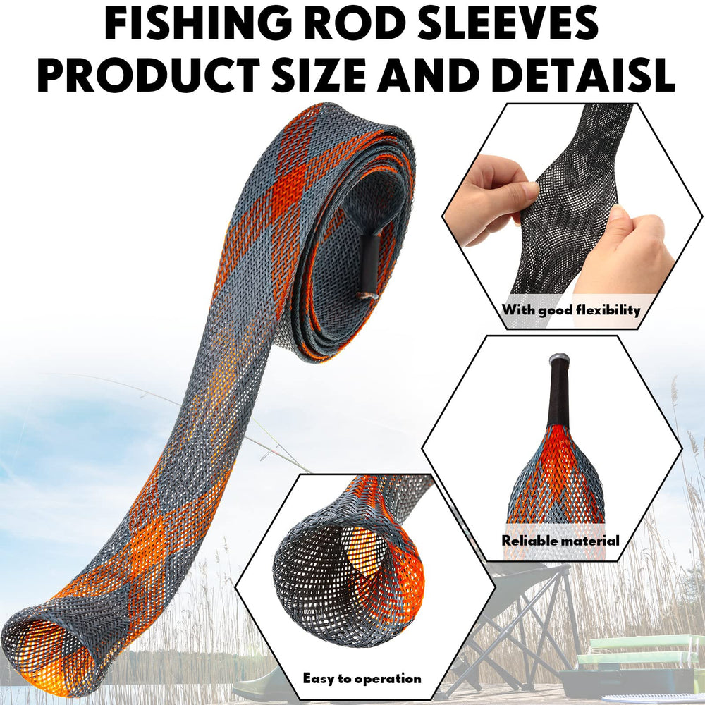 12 piece fishing rod sleeves made of PET cotton nylon 900D