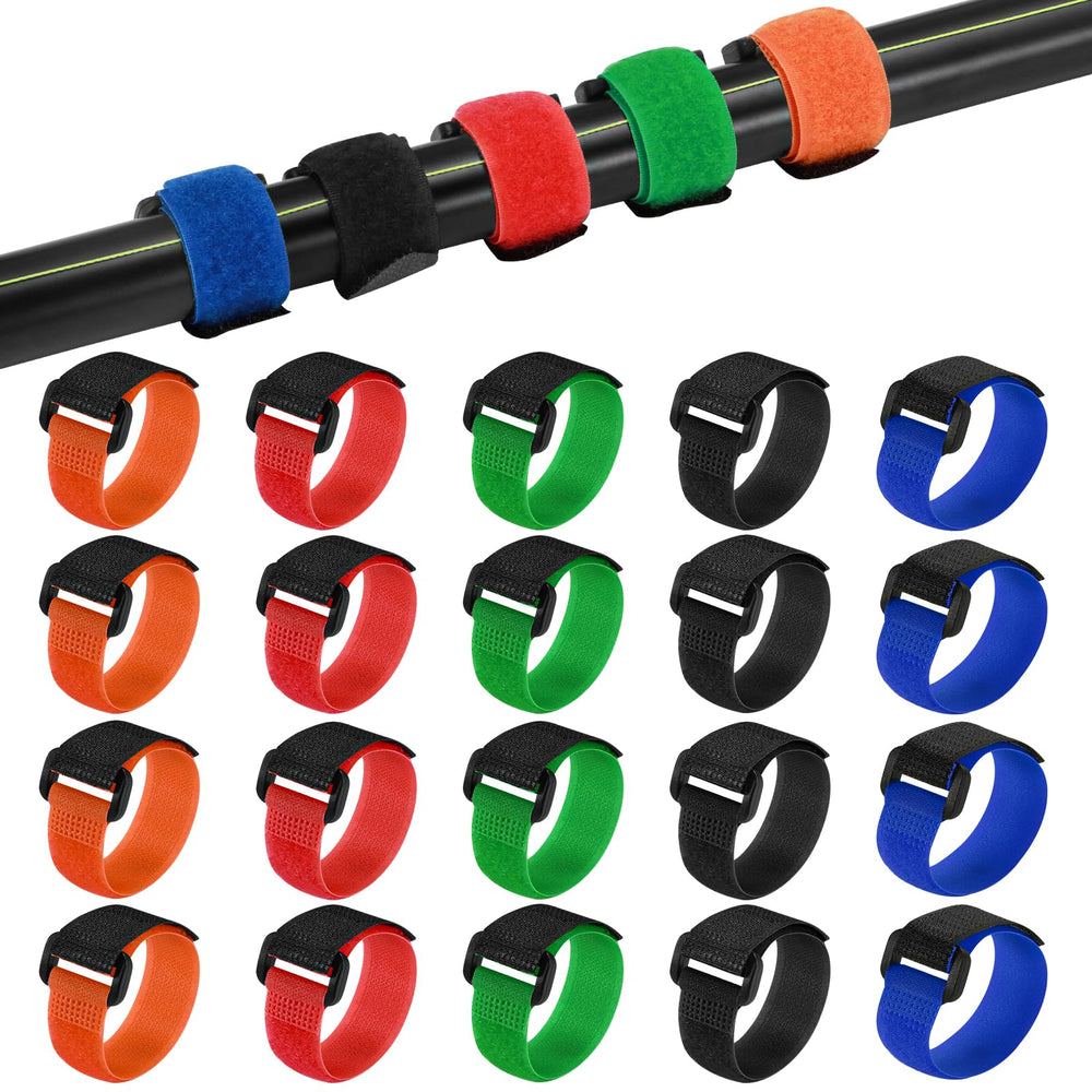 Pack of 20 fishing rod straps and tackle ties