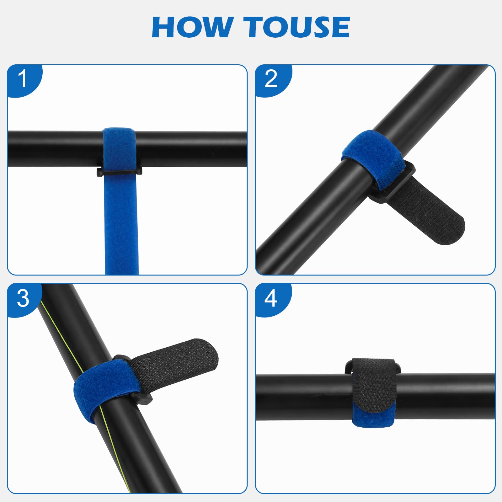 Flexible strap wrapping around fishing rod