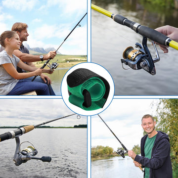 Compact, portable fishing rod strap set in box