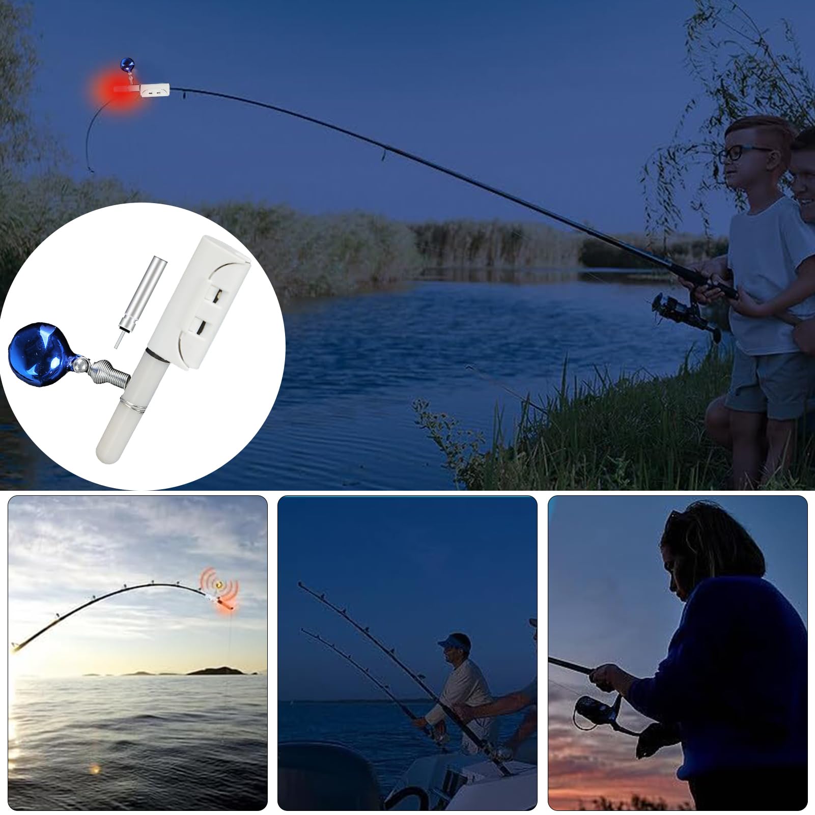Fishing Rod Tip Light securely fits rods 0.5 to 2.8 mm.