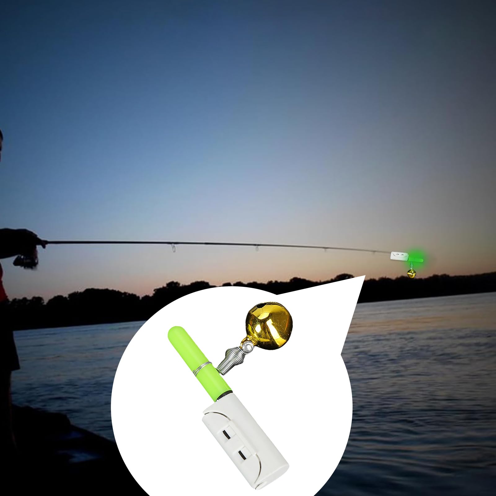 Fishing Rod Tip Light waterproof body withstands rain and splashes.