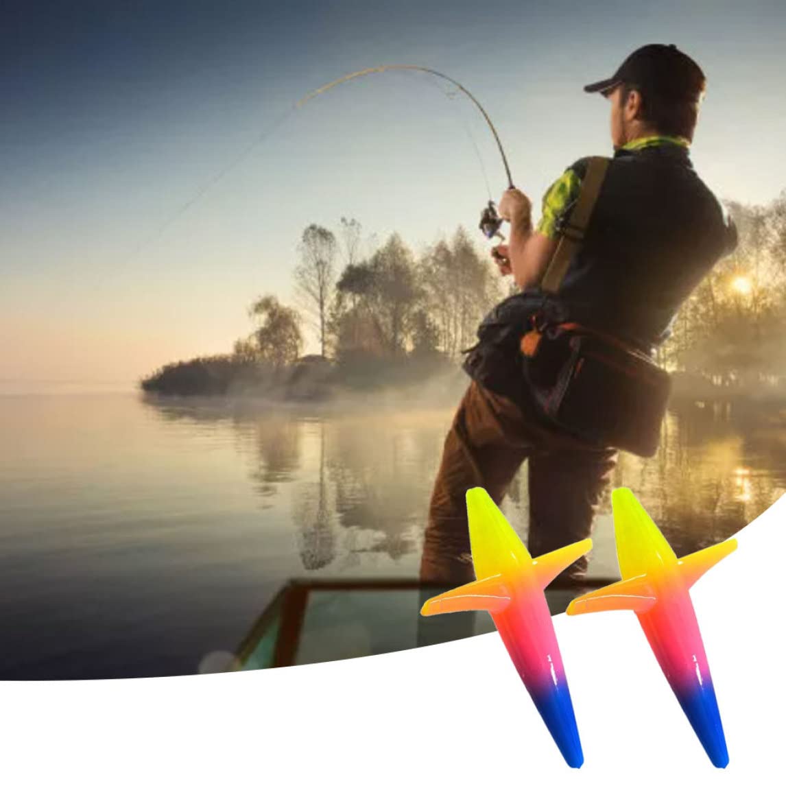 Rainbow lure with bird silhouette creates unique water movement