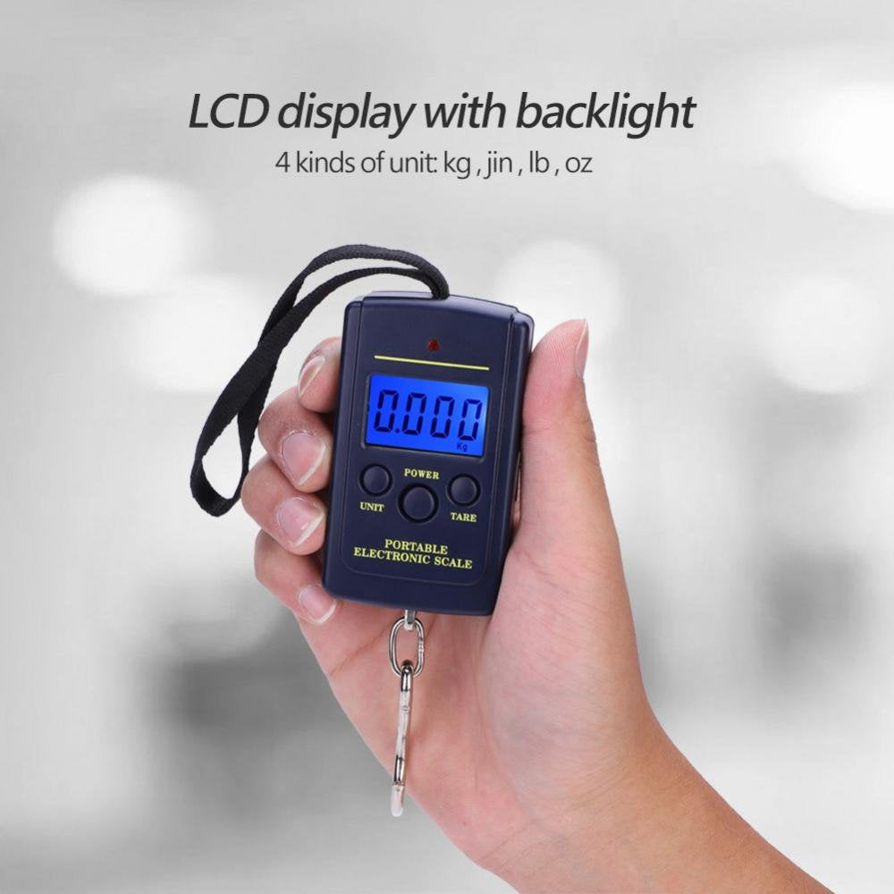 Scale showing weight on LCD during measurement