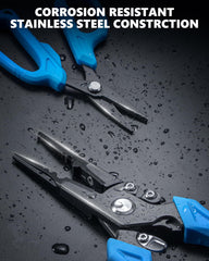 Stainless steel jaws for hook removal and knot cinching