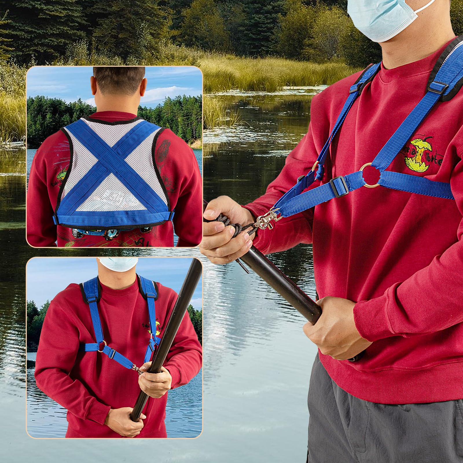Lightweight, durable belt harness designed for stand-up fishing