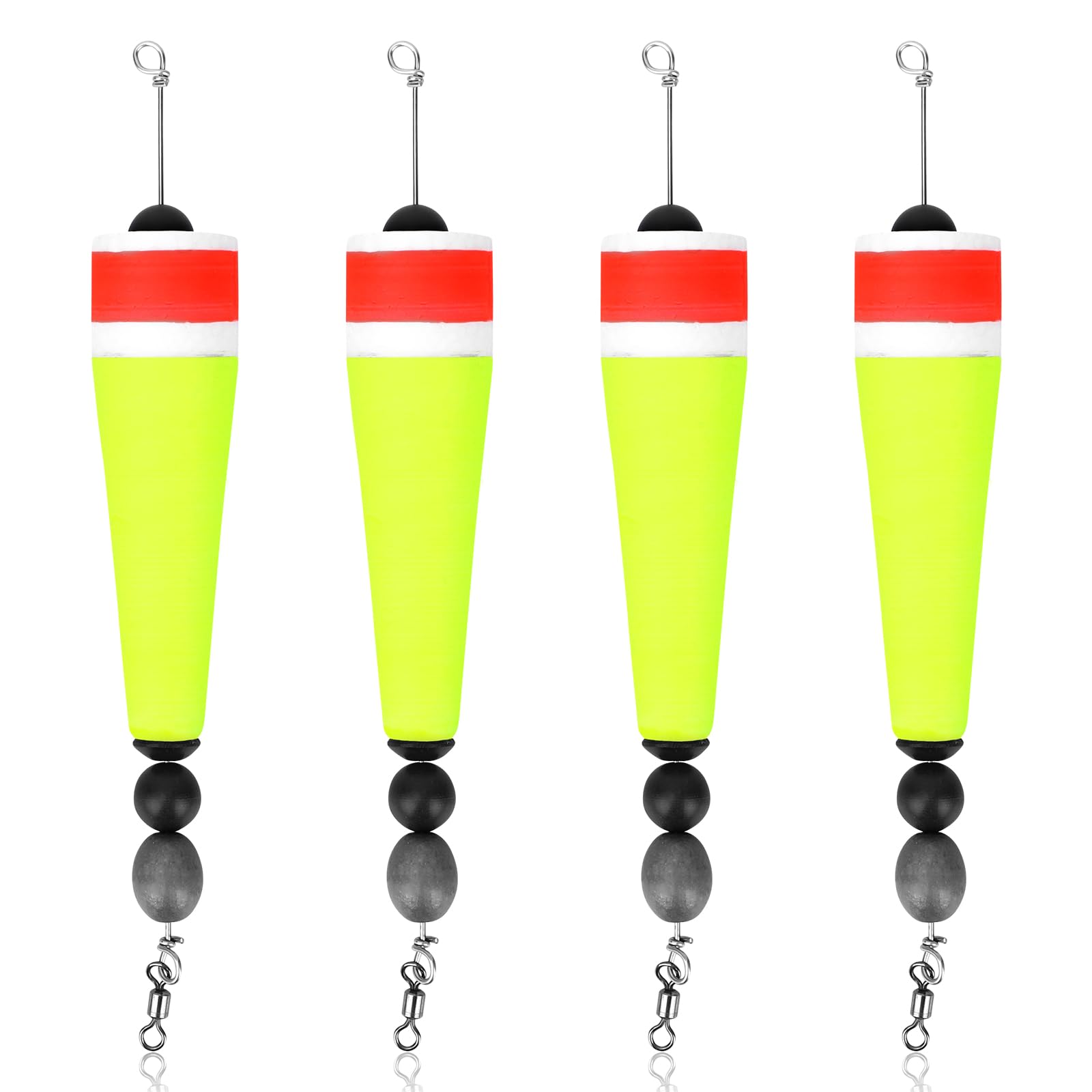 4-piece yellow 4in fishing slip floats rigs set