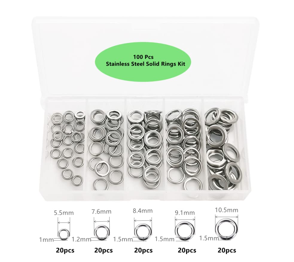 Close-up of solid rings in 420 stainless steel