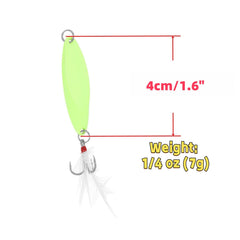 Hard metal spinner bait with treble hooks for freshwater
