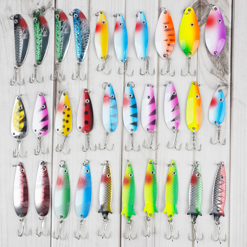 Versatile fishing spoons kit for ponds, lakes, and streams