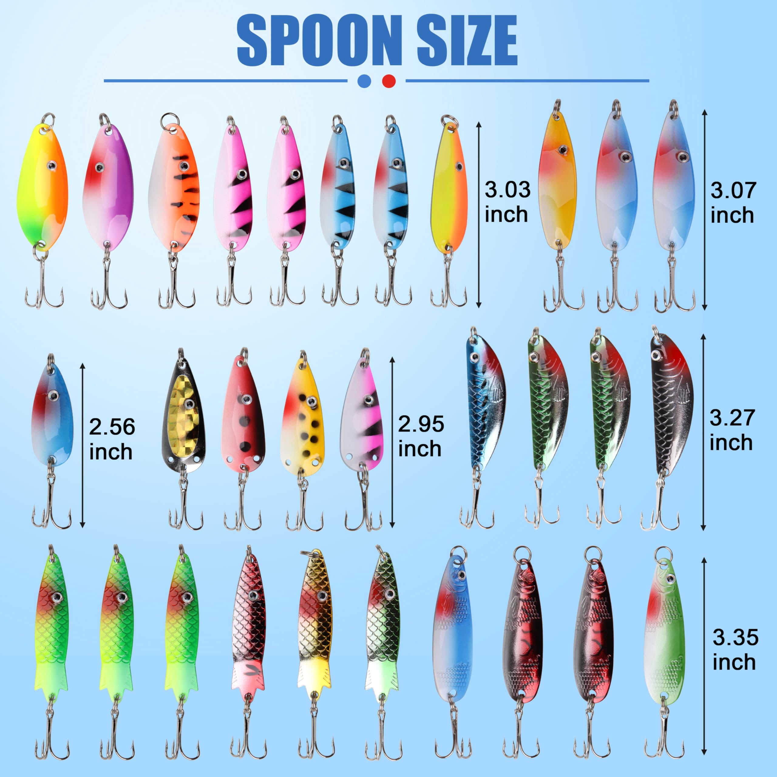 Spoons arranged to show mirrored finishes and colors