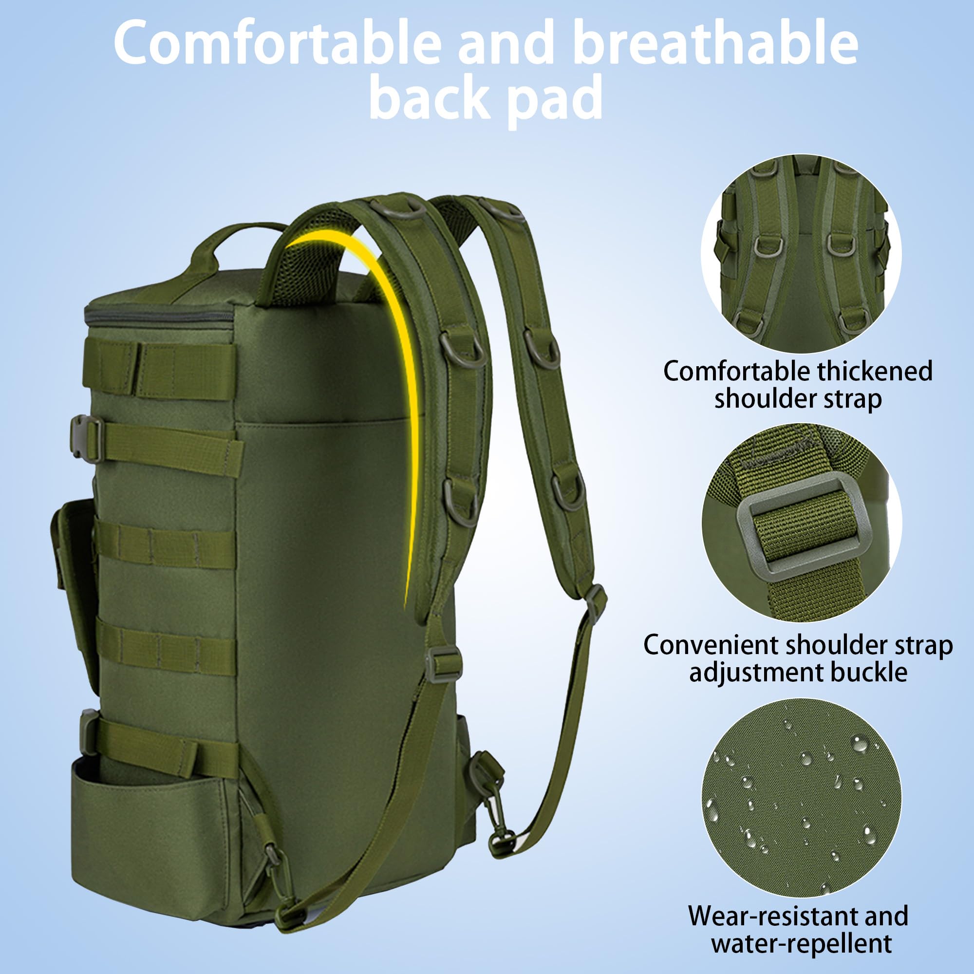 Adjustable padded shoulder straps for versatile carry
