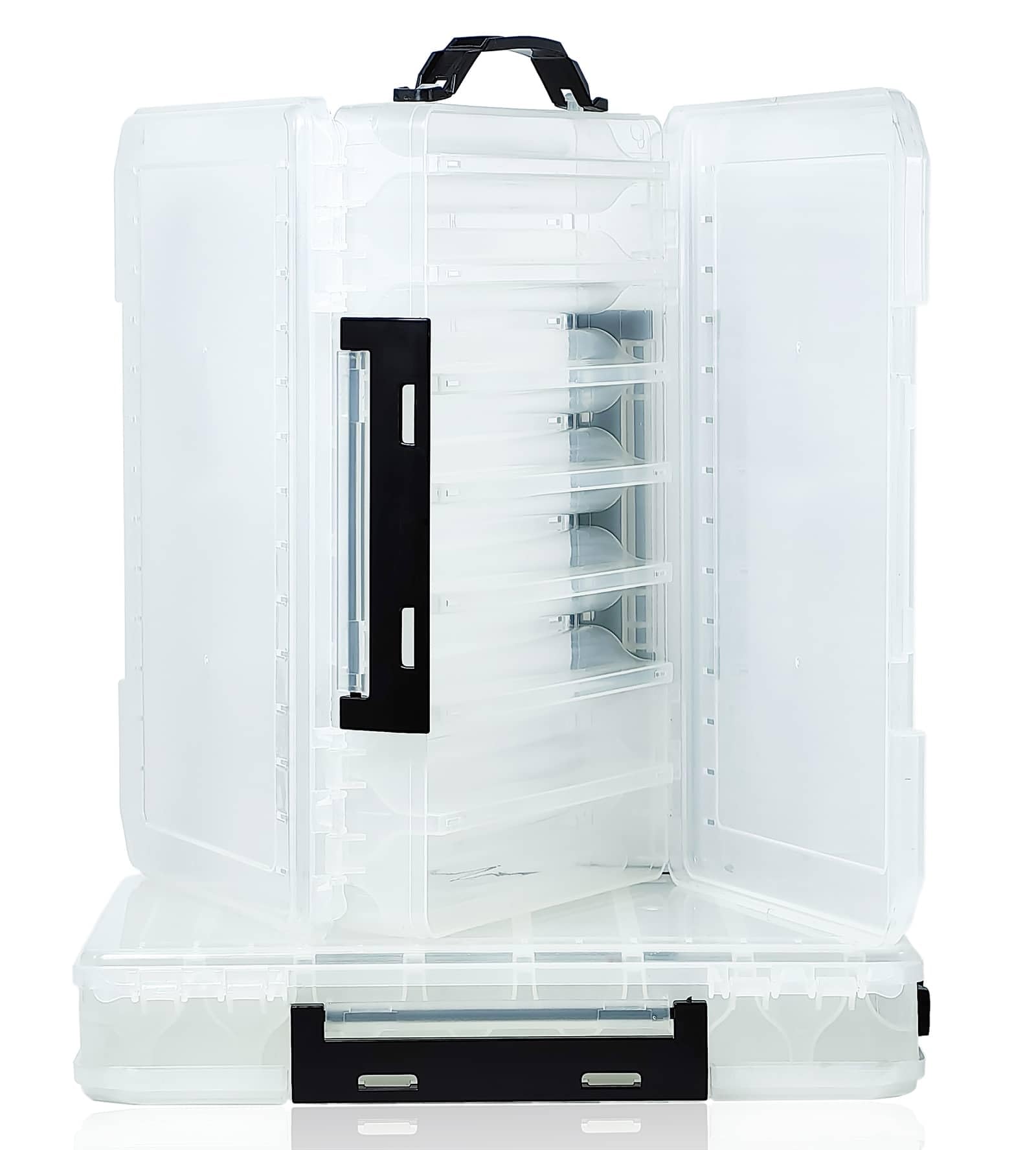 Compact tackle box dimensions displayed for storage compatibility