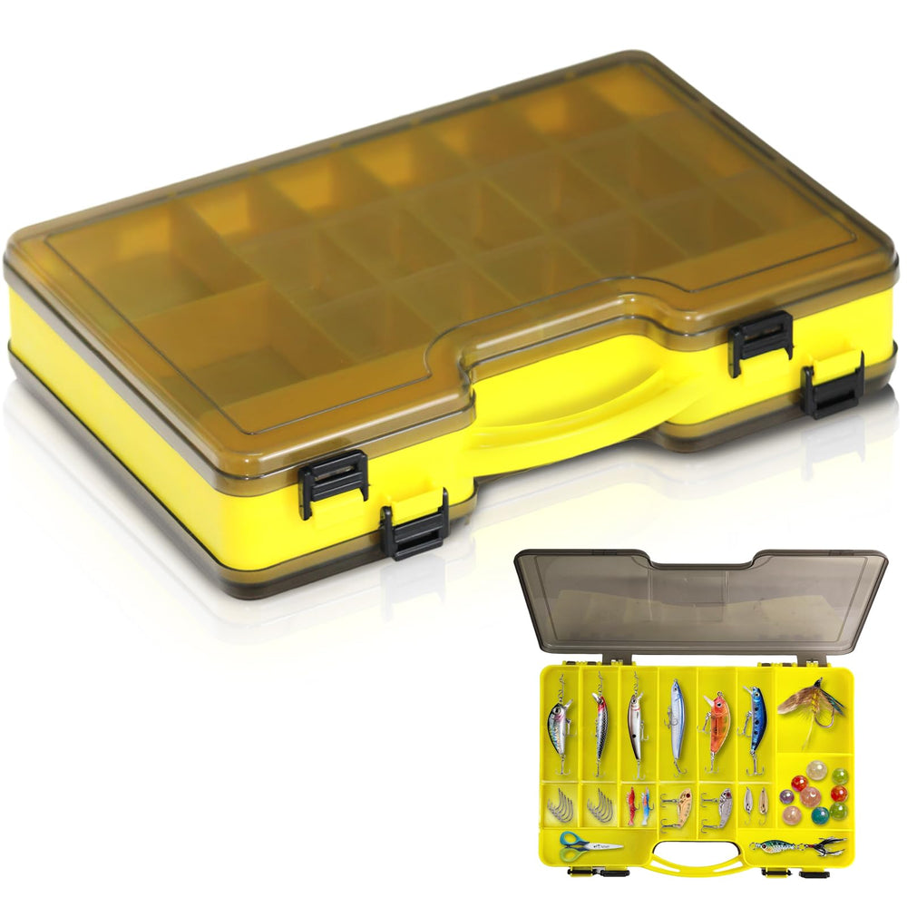 Front view of waterproof fishing tackle box