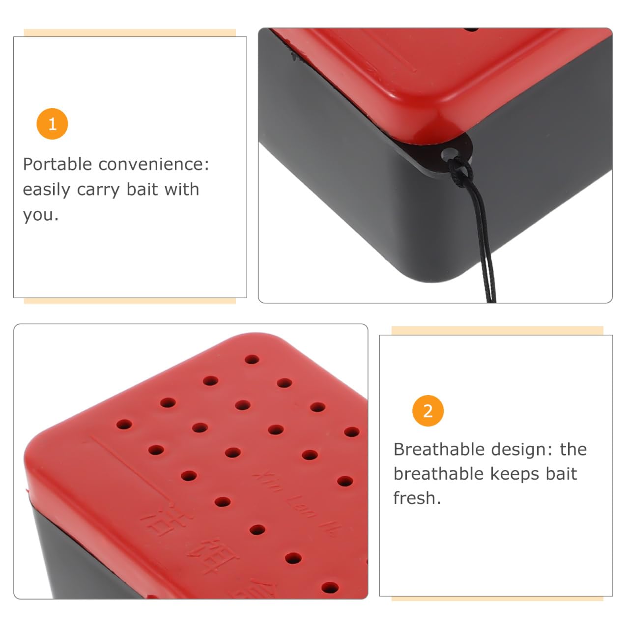 Worm container dimensions 10.00 x 6.00 x 4.50 cm