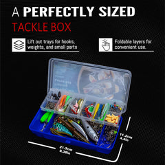 Comprehensive fishing tackle box contents
