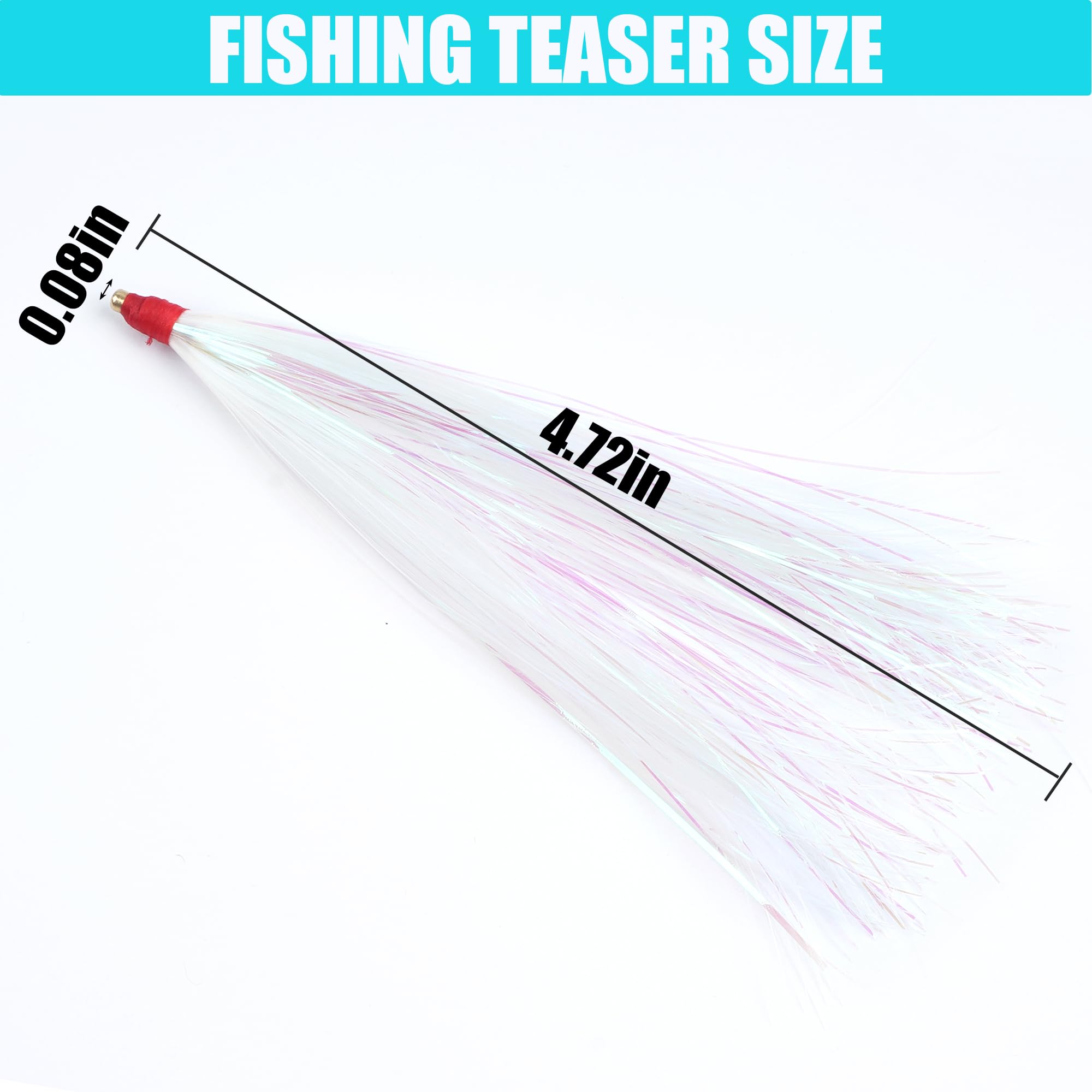 Bucktail teaser close-up: crystal hair and pearl flash