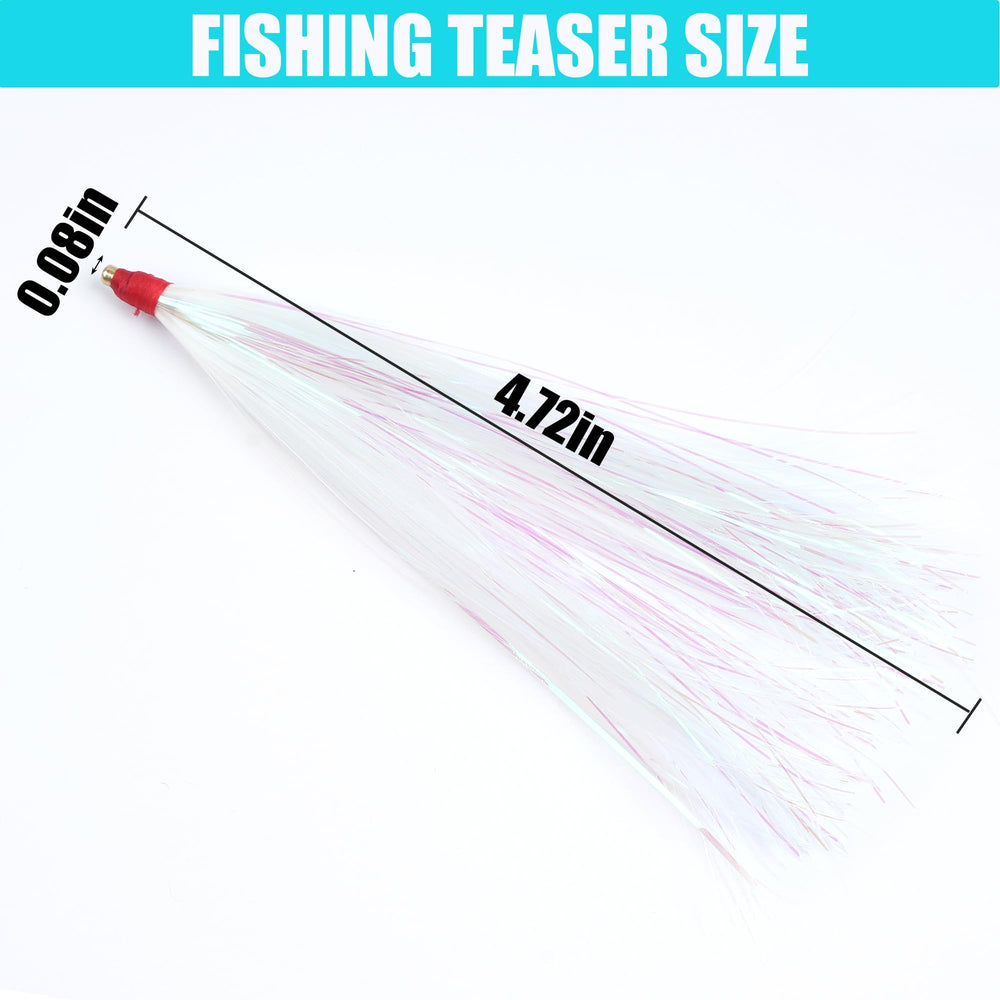 Bucktail teaser close-up: crystal hair and pearl flash