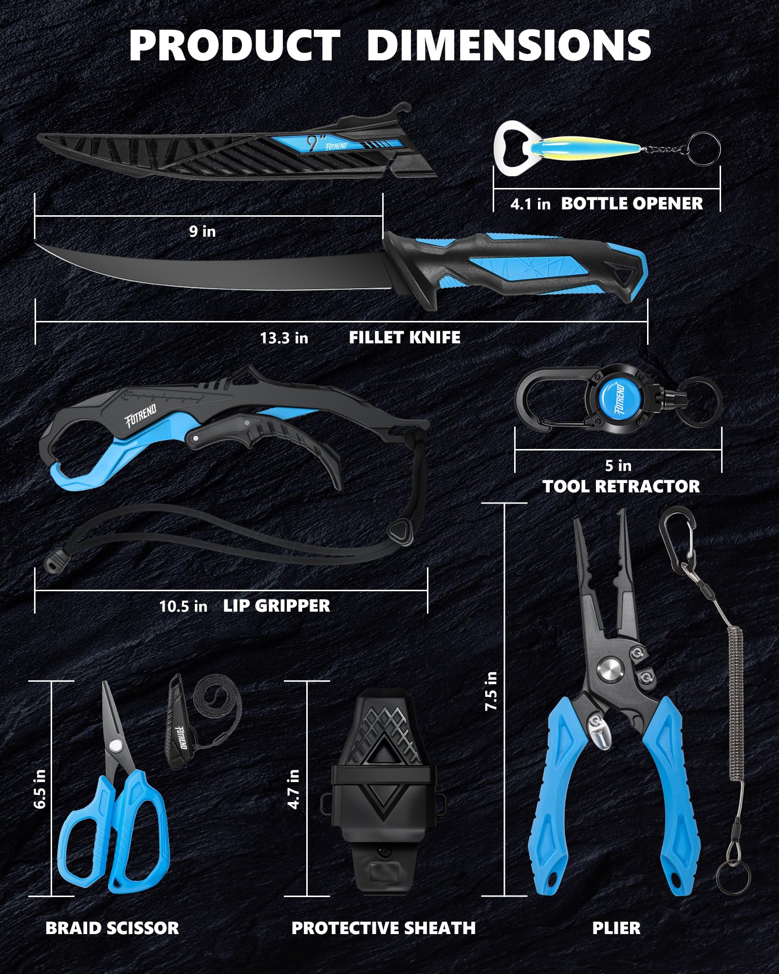 Angler using the fishing tool kit outdoors