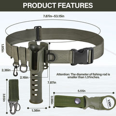 Belt with D-rings, swivel hook, and eagle clip attachments