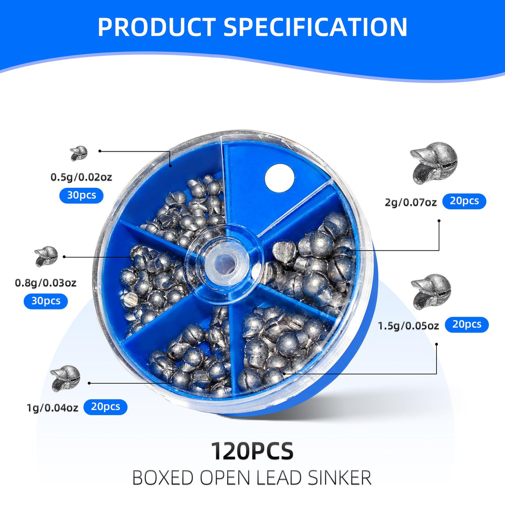 0.5g fishing sinkers – 30 pieces