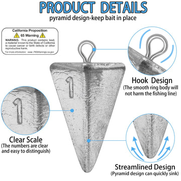 Pyramid sinkers 2oz for saltwater fishing