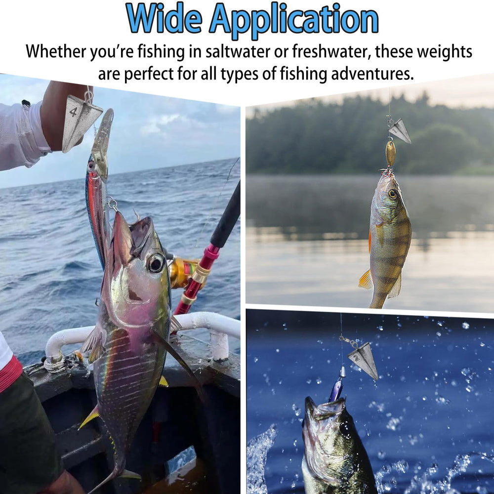 Pyramid sinkers in water for saltwater fishing