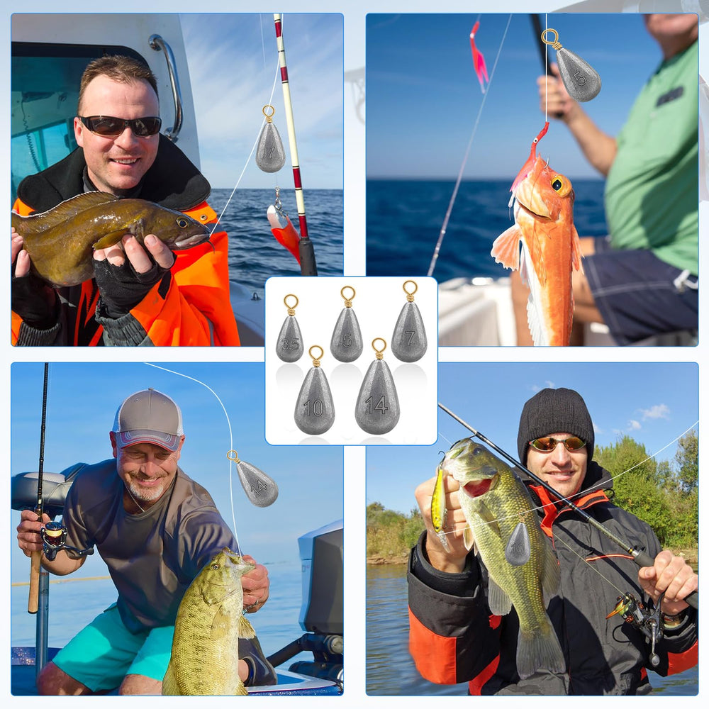 Compact 25pc fishing weights set for versatile environments