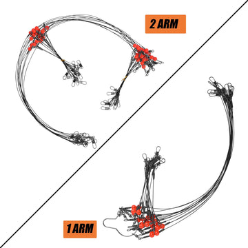 Snap positions for hook and sinker on the leader rig
