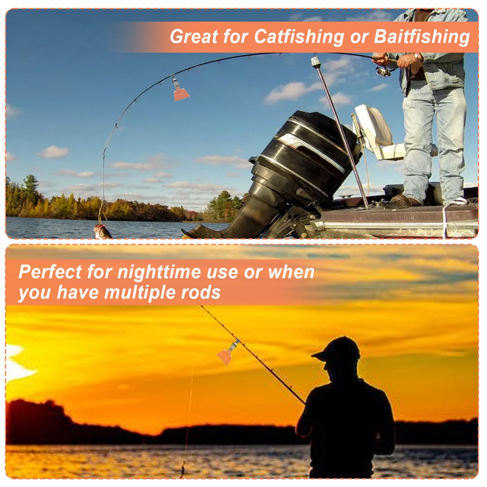 Quick-install copper fishing bells attached to a fishing rod