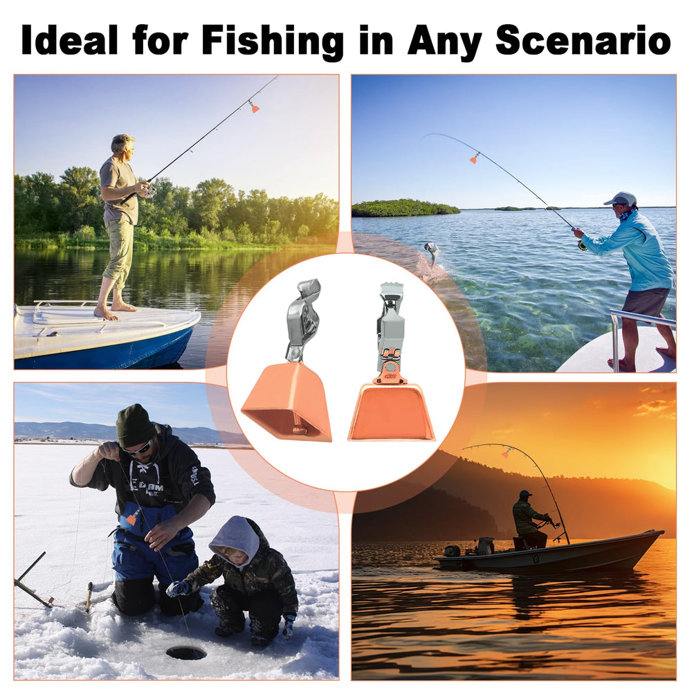 Night fishing bells audible on a rod with copper finish
