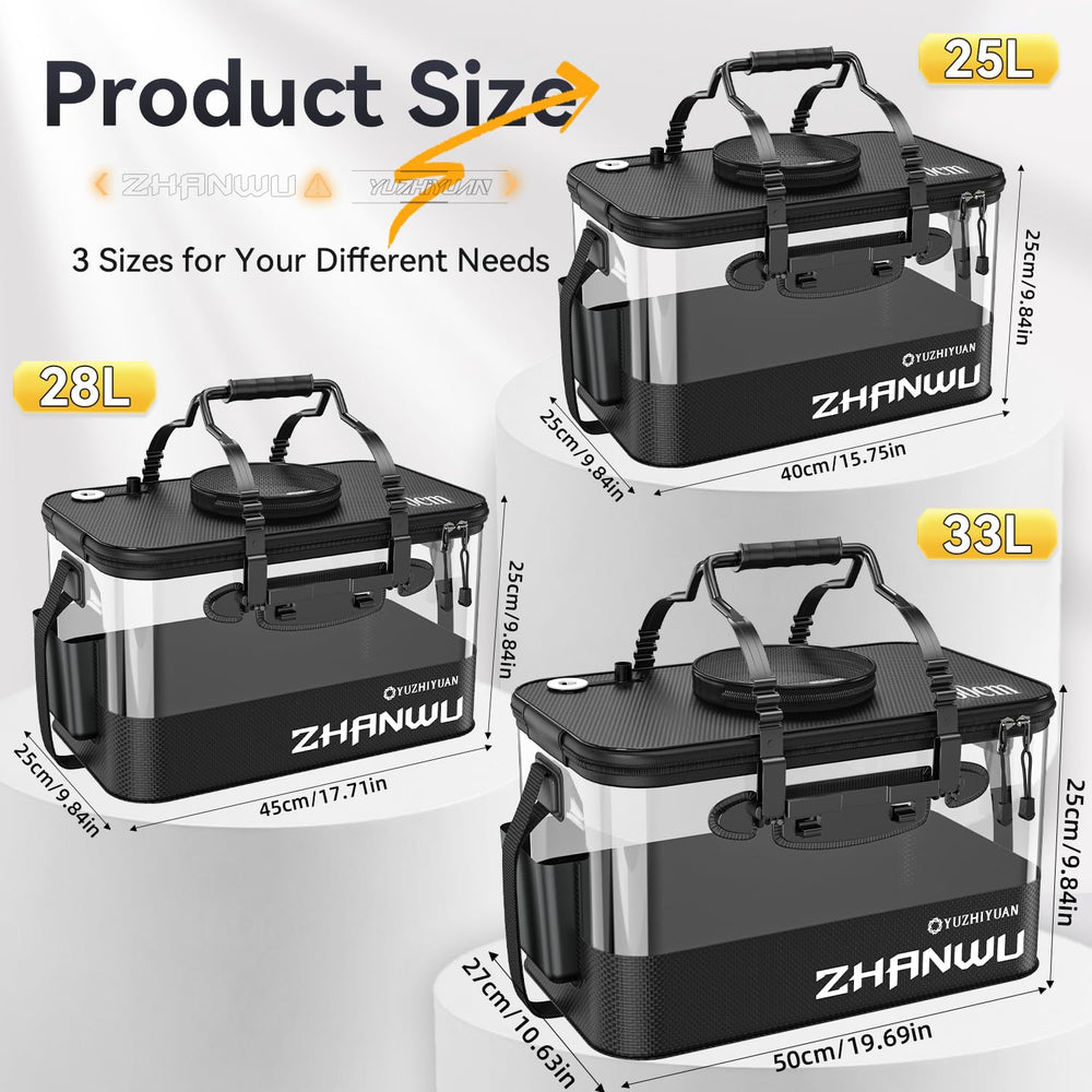 Breathable skylight top with zipper for live bait