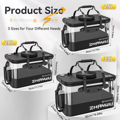 Breathable skylight top with zipper for live bait