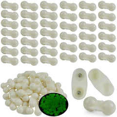 White luminous fishing double rattle beads 40pcs – front view