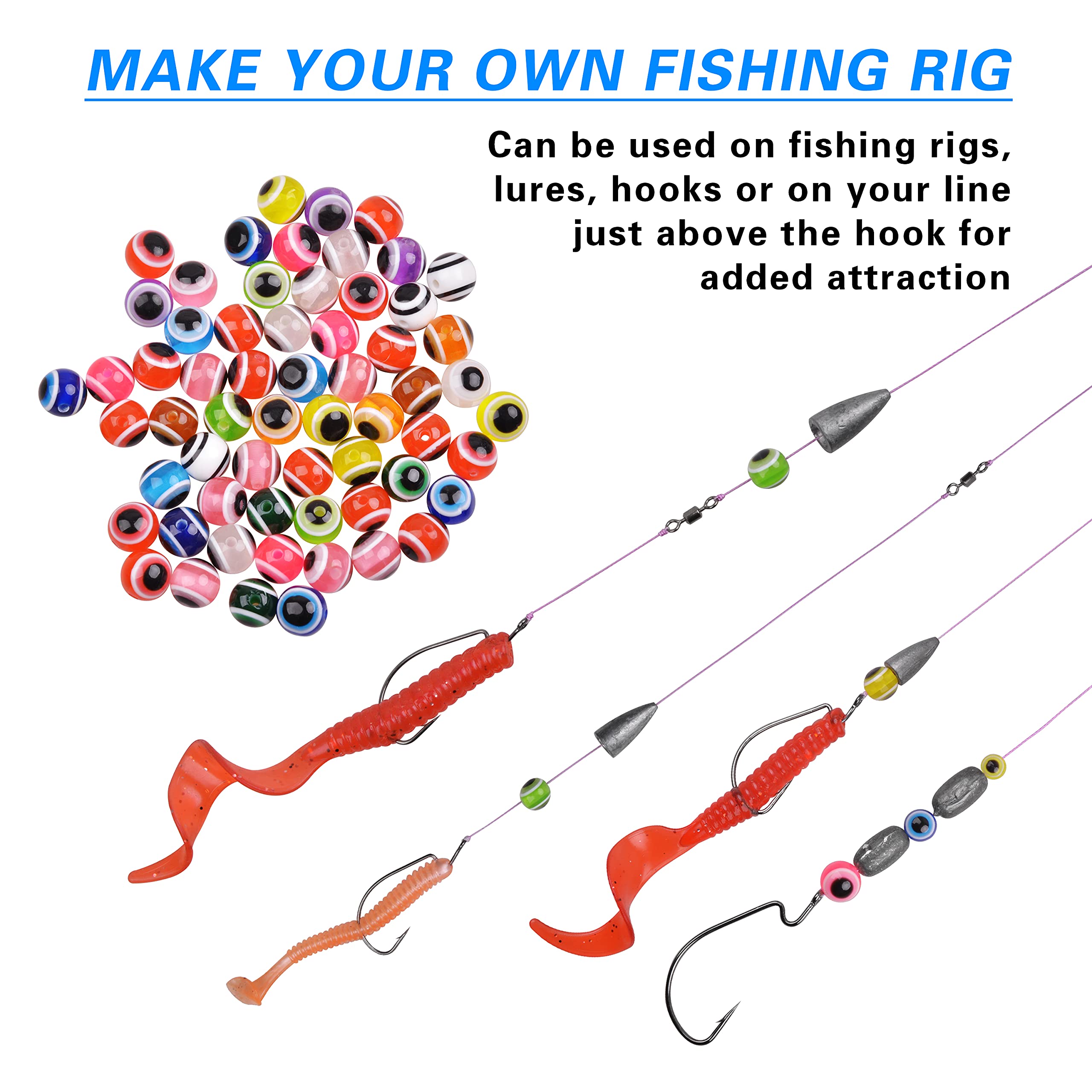 Close-up of smooth-hole fishing eye beads for easy line threading