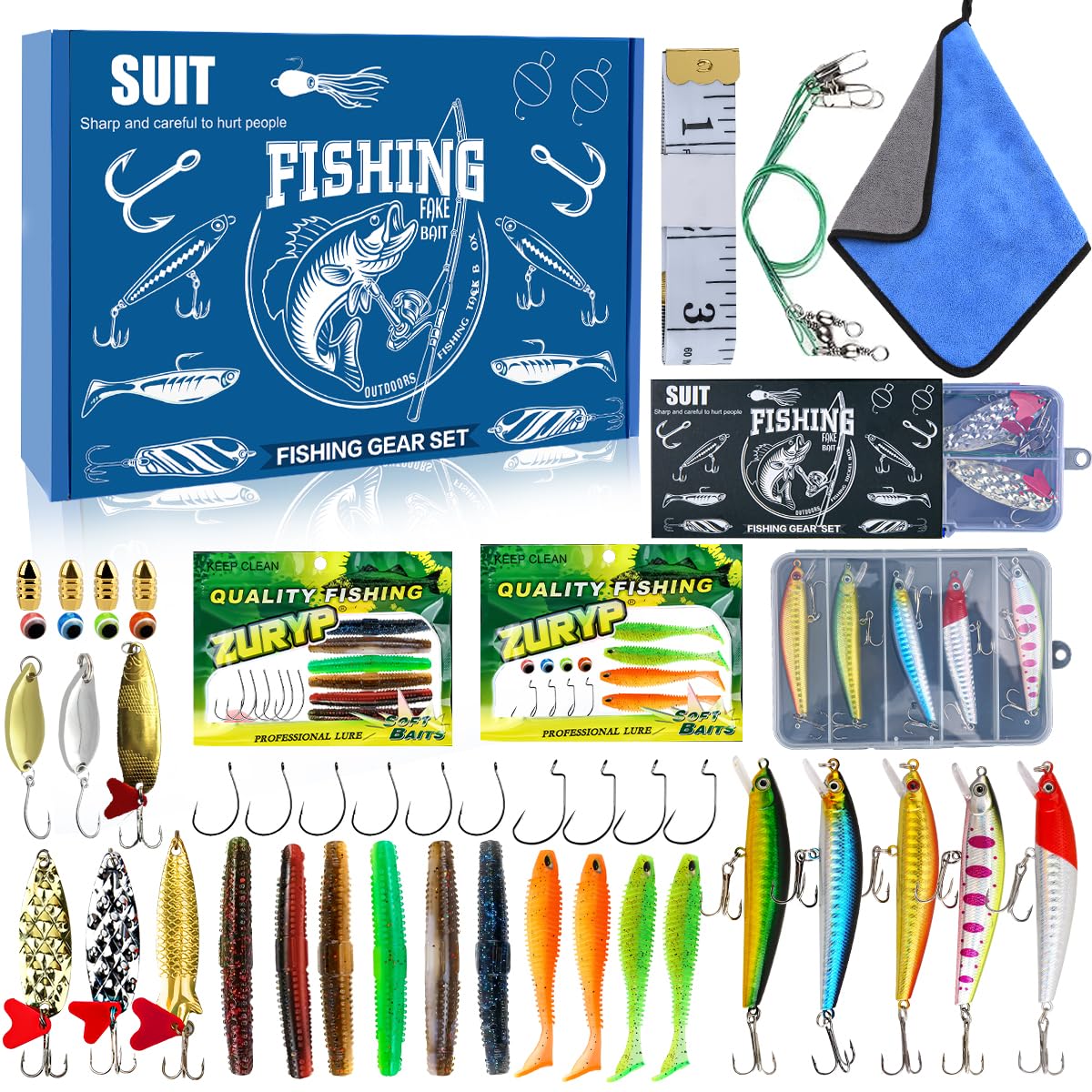 Front view of Fishing Gift Tackle Box Lures product