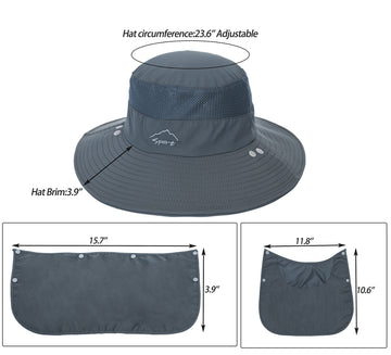 UPF 50+ sun protection label on hat