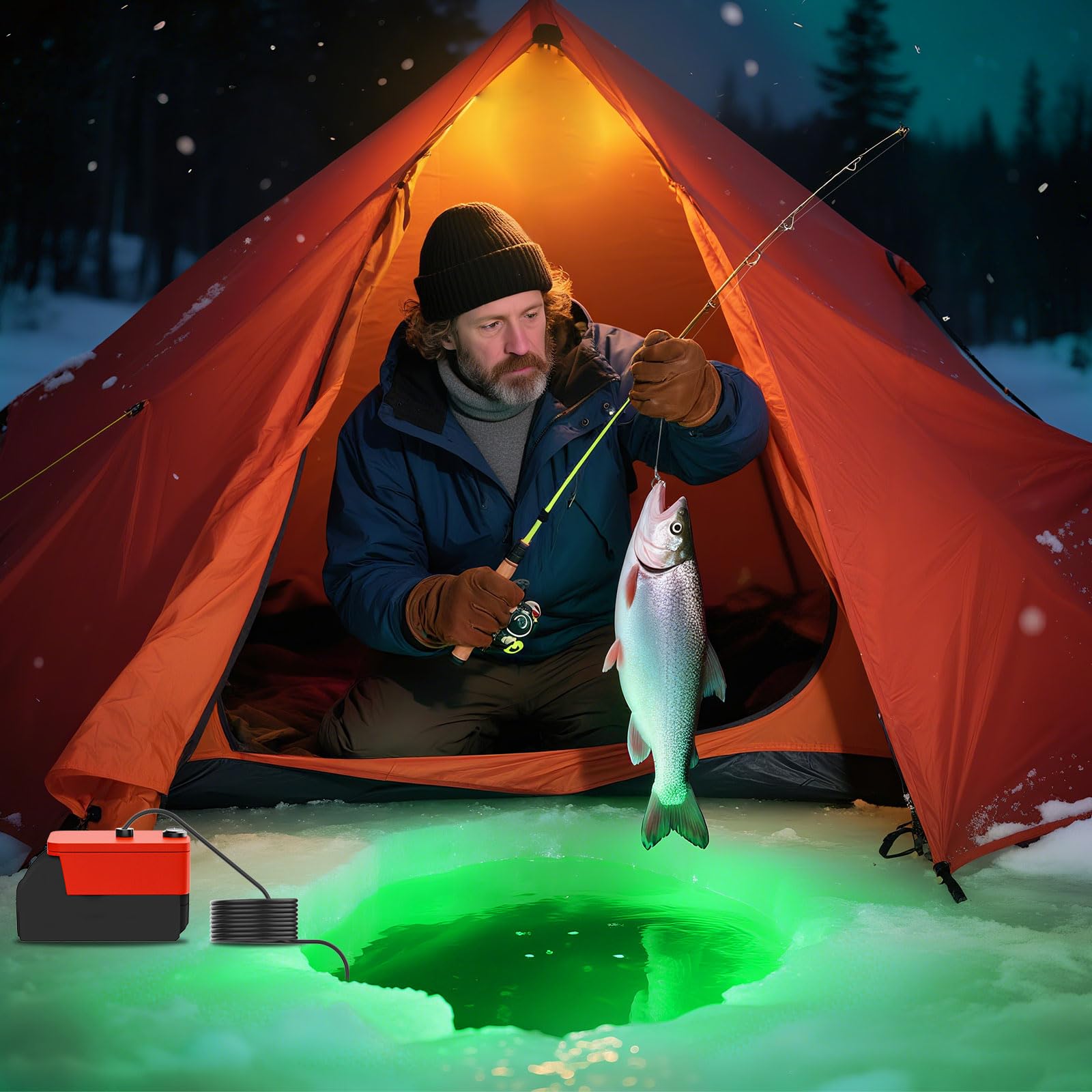 Fishing light shown without battery or charger included