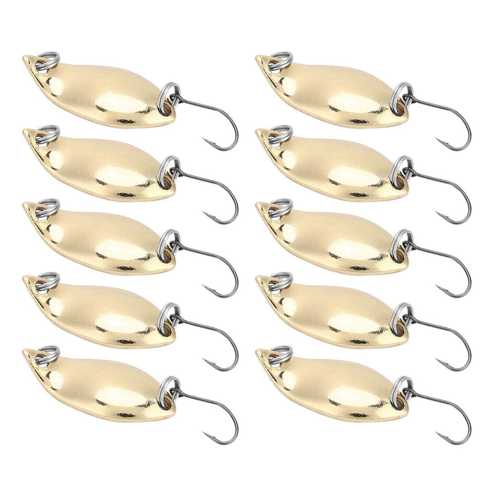 Gold 2.5g fishing lure close-up