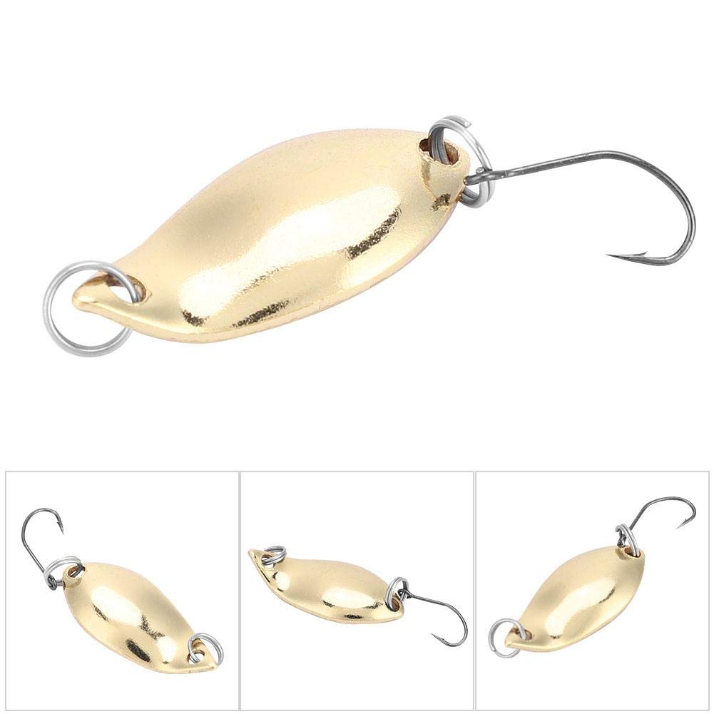 Metal wobbler baits with bright gold finish