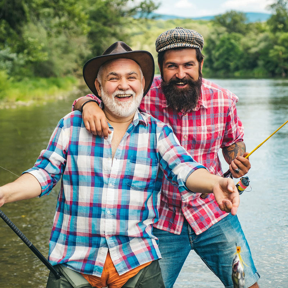 Barbed hooks on colorful fishing lures