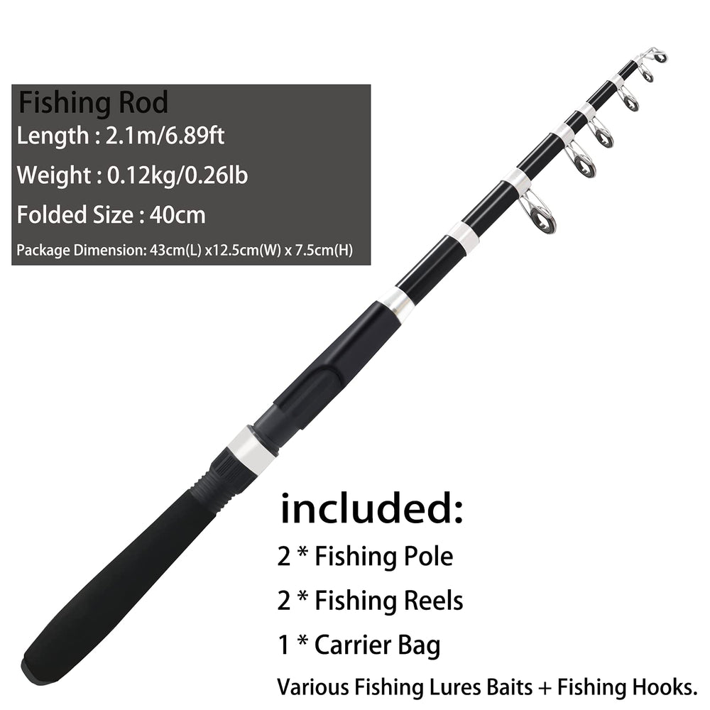 Two FF4000 spinning reels with folding design