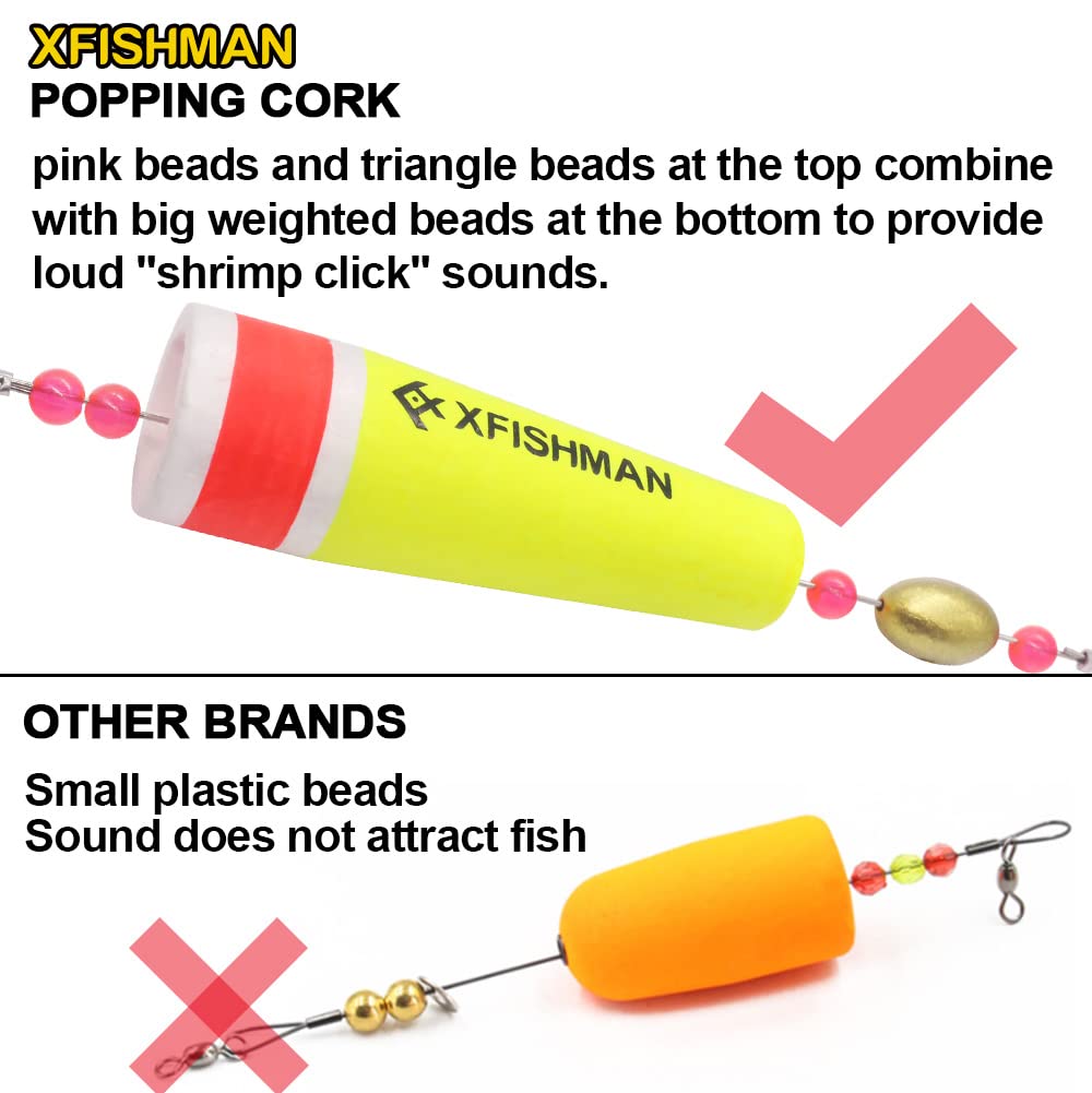 Two red saltwater popping corks for Carolina rig in package