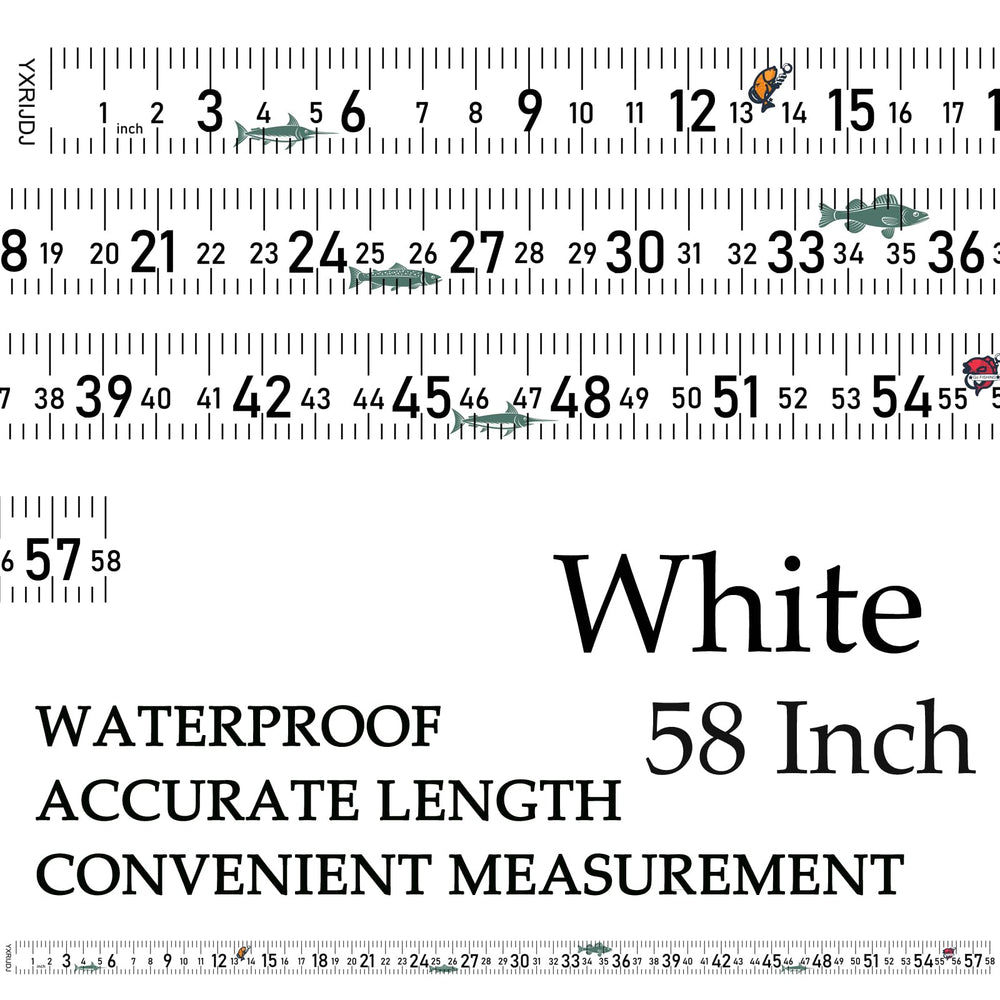 Three-color mix pack of 58-inch fishing ruler stickers