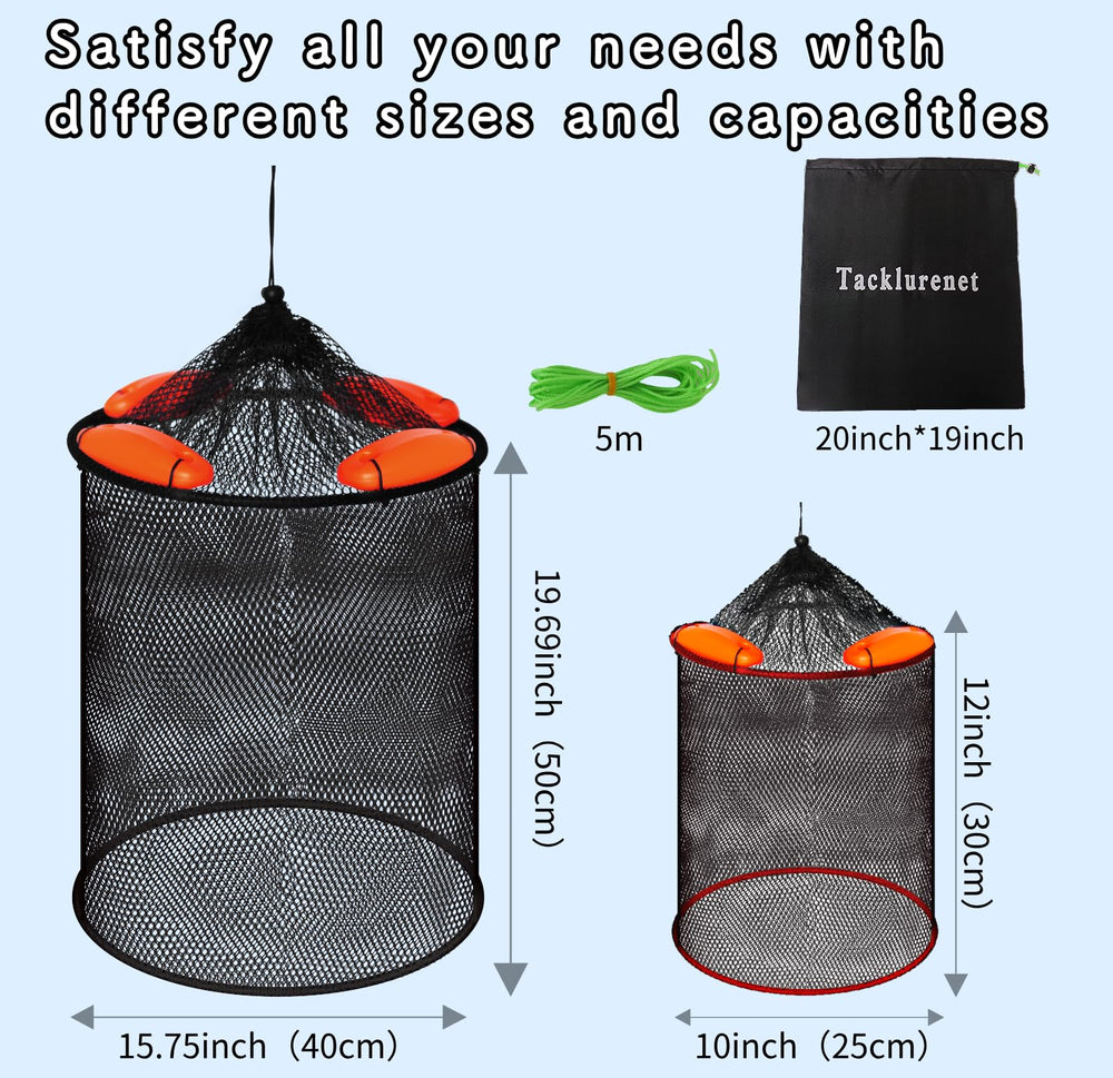 Folded and ready-to-carry fishing baskets for kayak