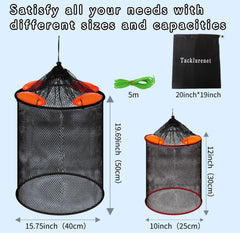 Folded and ready-to-carry fishing baskets for kayak