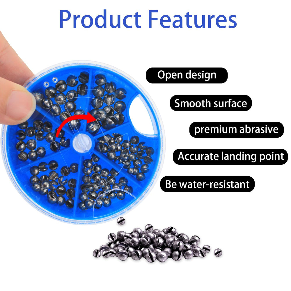 Removable egg lead sinkers in storage box